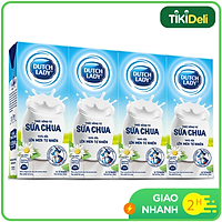Lốc 4 sữa Chua Uống Lên Men Tự Nhiên Dutch Lady Vị Tự Nhiên 180ml