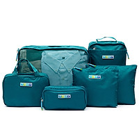 m square travel clothing clothes storage bag 6 piece set wash bag shoe bag clothing classification finishing digital package lake blue