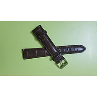 Dây đồng hồ da cá sấu khâu tay thủ công, chất liệu cao cấp 2 mặt (Nâu cà phê) - (Kèm 1 dây chất liệu da PU cùng màu)