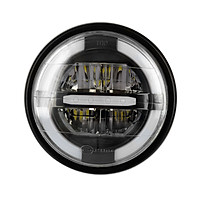 Motorcycle Headlight Round LED Driving Lamp Head Lamp with Bracket Fit for 7 inches, Retro Turn Signal