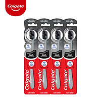 Bộ 4 bàn chải đánh răng Colgate 360 than hoạt tính kháng vi khuẩn Charcoal Spiral lông chải xoắn kép