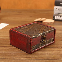 Jewelry Box Vintage Wood Handmade Box With Mini Metal Lock For Storing Jewelry T