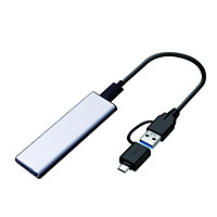 M.2 NVME SSD NGFF Box USB C SATA Enclosure Adapter 10Gbps Dual Protocol, Aluminum Alloy Shell