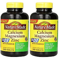Viên Uống Nature Made Bổ Sung Canxi, Magie, Kẽm & Vitamin D (300 Viên x 2 Hộp)