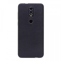 Ốp da dán cho Nokia 6.1 Plus - Da thật nhập khẩu cao cấp - Chính hãng Davis (Đen mịn)