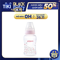Bình sữa cổ hẹp PP Streamline hình ngôi sao hồng/xanh Pigeon 150ml (S)