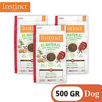 COMBO 3 GÓI 500g Thức ăn cho chó mọi độ tuổi từ thịt bò và lúa mạch Instinct Be Natural Real Beef (Túi 500g)