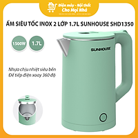 Ấm Đun Siêu Tốc Inox 2 Lớp Sunhouse SHD1350 (1.7 Lít) - Hàng Chính Hãng