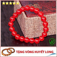 V230-08 Vòng phong thủy mã não đỏ 8 ly - Hợp mệnh Hỏa - Thổ V230-08(HL)- Kèm Vòng Gỗ Huyết Long