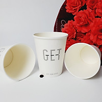 50 Cốc giấy vỏ xù cách nhiệt 240ml - 8oz chữ Get trắng siêu đẹp