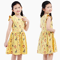 Đầm Bé Gái Họa Tiết Động Vật Ngắn Tay - 1485