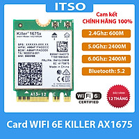 Card WIFI 6E Killer AX1675 sử dụng cho laptop hỗ trợ 3 băng tần tích hợp Bluetooth 5.2 - Hàng nhập khẩu