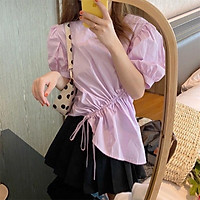 Áo sơ mi tay bồng,rút dây ở eo cá tính B-A-M STORE