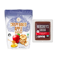 Táo Sấy Giòn Mật Ong DJ&A – Crispy Baked Apple slices With Honey 30G Kèm Gói Cacao Hershey's Powder