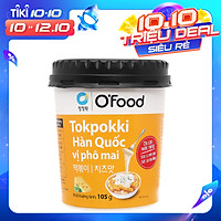 Bánh Gạo Tokpokki Hàn Quốc Ăn Liền Vị Phô Mai O'Food Ly 105g