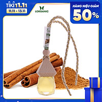 Tinh dầu quế Lorganic treo xe hơi, tủ áo (10ml), Tinh dầu thiên nhiên nguyên chất/ Giảm stress, xua đuổi côn trùng và khử mùi hiệu quả/ Khử mùi tủ quần áo, lưu giữ hương thơm.