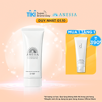 Bộ sản phẩm Kem chống nắng dưỡng trắng dạng gel Anessa 90g và Sữa rửa mặt dành cho da nhạy cảm d program 120g