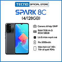 Điện thoại TECNO Spark 8C (4GB/128GB) - RAM tùy biến mở rộng tới 7GB |Pin 5000 mAh| 6.6" HD+ 90Hz (KG5k) - Hàng chính hãng