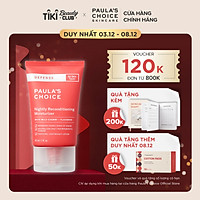 Kem đêm dưỡng da, làm trắng sáng, mềm mịn, dịu nhẹ Paula's Choice Defense Nightly Reconditioning Moisturizer 60ml