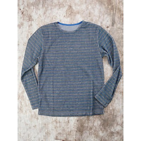 Áo Thun Nam tay Dài NAVY Organic Cotton Stripe With Boat Neck T-shirt - - SIZE M