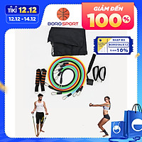 Bộ Dây Đàn Hồi Ngũ Sắc Tập Gym Đa Năng YESURE 11 món, gọn nhẹ có thể mang đi lại bất kỳ nơi đâu, không bị gò bó về không gian và thời gian - tặng kèm túi đựng và hướng dẫn