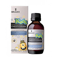 Siro hỗ trợ điều trị ho có đờm Brauer Kids Manuka Honey Chesty Cough 100 ml
