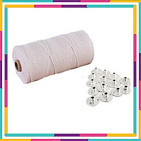 Combo bấc nến cotton và đế kẹp dùng làm nến thơm cao cấp, tặng mẫu thử tinh dầu Kobi