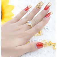 Nhẫn Nữ Mạ Vàng 18 K Mẫu 045.2204 Trái Tim Pha Lê - Mang Đi Chơi, Đi Tiệc Đều Sang