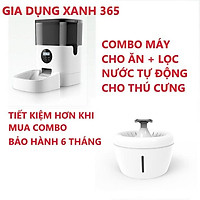 Máy cho mèo ăn tự động + máy lọc nước cho mèo tự động, combo máy cho ăn cho uống nước tự động chăm sóc pet yêu mọi lúc