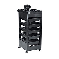 Xe đẩy Salon tóc thiết kế 5 ngăn kéo có thể tháo rời,Được làm bằng nhựa có độ bóng cao, bền và dễ lau chùi.