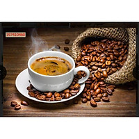 tranh dán tường vải lụa 3D dán quán cafe