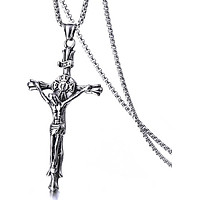 Dây chuyền thánh giá khắc Chúa JESUS thời trang nam tính vĩnh viễn không đen