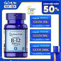 Thực Phẩm Chức Năng - Viên Uống Hỗ Trợ Tế Bào Thần Kinh Và Máu Puritan'S Pride Timed Release B-12 1000Mcg (100 Viên)