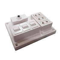 Bảng điện nổi 15A có 3 ổ cắm 3 công tắc LIOA CB15A3C