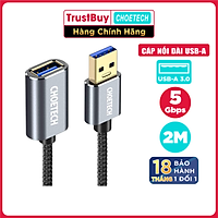 Dây Cáp Nối Dài USB 3.0 Dài 2M CHOETECH XAA001-BK - Hàng Chính Hãng