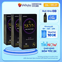 Bộ 3 Hộp Bao cao Su LifeStyles SKYN ELITE Non-latex Siêu Mỏng Siêu Mềm Cao Cấp 10 bao