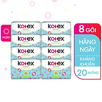 Combo 8 gói Băng Vệ Sinh Kotex Hằng ngày Kháng khuẩn 20 miếng