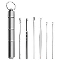 Bộng dụng cụ làm sạch tai bằng thép không gỉ 6 cái Ear Cleaner Kits Stainless Steel