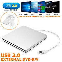External CD DVD Drive USB 3.0 CD DVD Rom Rewriter Burner Writer High Speed Data Transfer for Laptop/Desktops Win 7/8.1/10 and Linux OS
