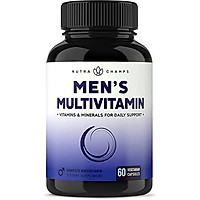 Men's Daily Multivitamin Supplement - Vegan Capsules with Biotin, Vitamins A B C D E K, Calcium, Zinc, Lutein, Magnesium, Folic Acid & More - Non-GMO Multimineral Multivitamin for Men