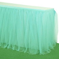 Solid Color Multi-Layer Nylon Mesh Chiffon Table Skirt Elegant Party Wedding Table Decoration