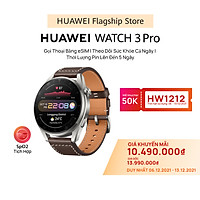 Đồng Hồ Thông Minh HUAWEI WATCH 3 Pro | Gọi Thoại Bằng eSIM | Theo Dõi Sức Khỏe Cả Ngày | Thời Lượng Pin Lên Đến 5 Ngày | Hàng Chính Hãng