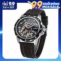 Đồng hồ thể thao sang trọng dành cho nam đeo tay dây da tự động (Mặt đồng hồ màu đen)