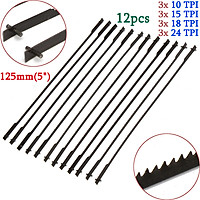 12x 5" (125mm) Pinned Scroll Saw Blades Woodworking Power Tools Accessories