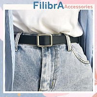 Thắt lưng nữ mặt chữ nhật không lỗ phong cách Ulzzangs, phụ kiện thời trang dây nịt TL001 - Filibra