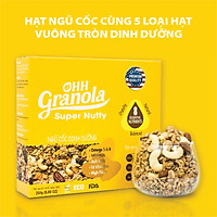 Snack Ăn Liền - Ngũ Cốc  Hạt Siêu Dinh Dưỡng Dòng Super Nutty (Ohh Granola) 250g, Phối Trộn 7 Loại Hạt Cao Cấp Theo Tiêu Chuẩn FDA - Hoa Kỳ