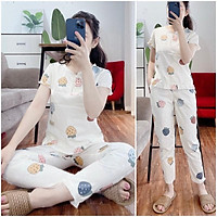 Bộ chất lụa họa tiết quả dâu siêu xinh