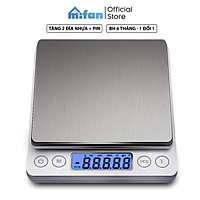 Cân Điện Tử Mini Cao Cấp 2021 MIFAN 0.01g - 3kg - Nhỏ Gọn, Siêu Chính Xác, Thép Không Gỉ, Màn LCD -Tặng 2 Đĩa Cân Và Pin