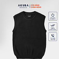 Áo gile len nam AKUBA form regular, chất liệu len dệt kim 029057