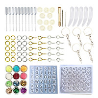 87pcs Epoxy Resin Mold Silicone kit and Tools Keychain Resin Molds Hanging Decor Molds Molds for DIY Crafts Making